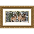 thumbnail image 1 of Anonymous 32x18 Gold Ornate Wood Framed with Double Matting Museum Art Print Titled - Wolves in the snow, Germany (detail), 1 of 4