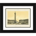 thumbnail image 1 of Anonymous 32x25 Black Ornate Wood Framed with Double Matting Museum Art Print Titled - Place Vendome, 1 of 4