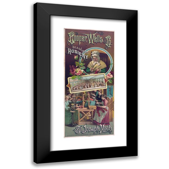 Anonymous 8x14 Black Modern Framed Museum Art Print Titled - Cooper, Wells and Co. Seamless Hosiery (1866)