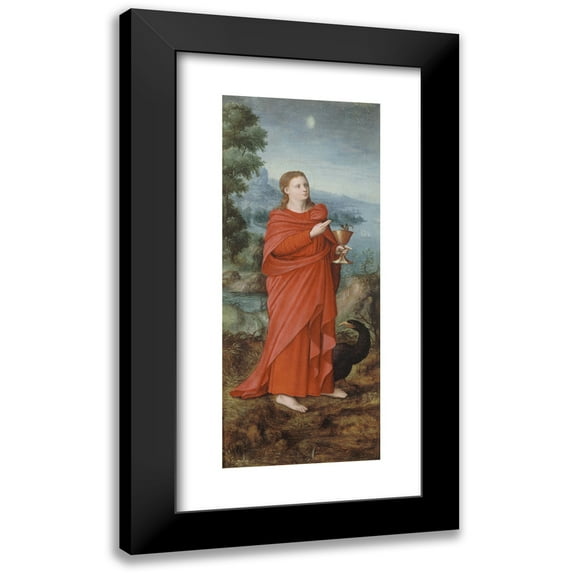 Anonymous 8x14 Black Modern Framed Museum Art Print Titled - Saint Jean in Patmos (1500-1600)