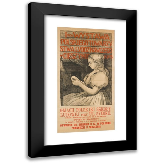 Anonymous 9x14 Black Modern Framed Museum Art Print Titled - 1st Exhibition of the Polish Society of Folk Science in Cieszyn (1903)