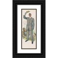 thumbnail image 1 of Anonymous 9x18 Black Ornate Wood Framed Double Matted Museum Art Print Titled - Man Standing in Front of Man in Sleeveless Shirt Lying on Grass (1911), 1 of 5