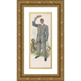 thumbnail image 1 of Anonymous 9x18 Gold Ornate Wood Frame and Double Matted Museum Art Print Titled - Man Standing in Front of Man in Sleeveless Shirt Lying on Grass (1911), 1 of 4