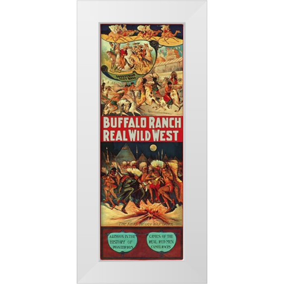 Anonymous 9x18 White Modern Wood Framed Museum Art Print Titled - Real Indian War Dance