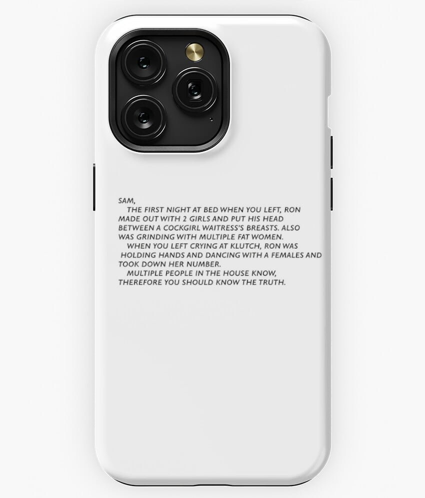 Anonymous Letter to Sammi Jersey Shore G7159 Phone Case for iPhone17 16 15 14 13 12 11 Pro Max