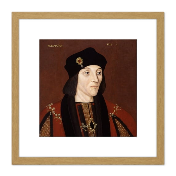 Anonymous Portrait King Henry VII England Painting 8X8 Inch Square Wooden Framed Wall Art Print Picture with Mount