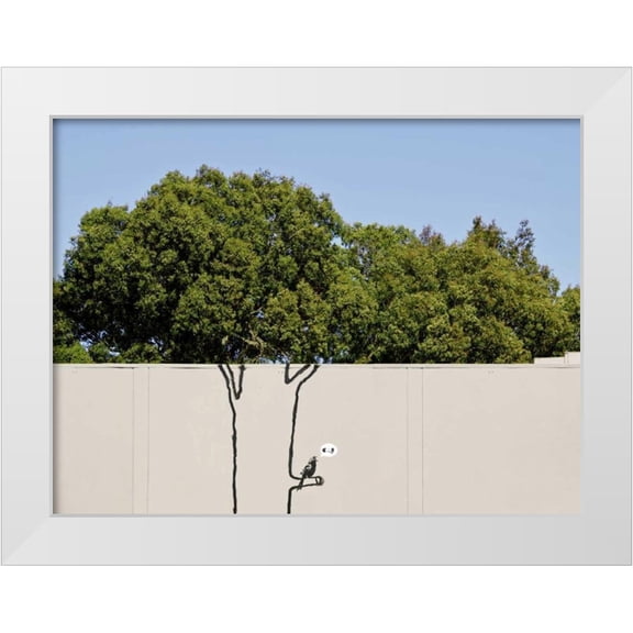 Anonymous (attributed to Banksy) 24x19 White Modern Wood Framed Museum Art Print Titled - Near 14th Street, San Francisco (graffiti attributed to Banksy)