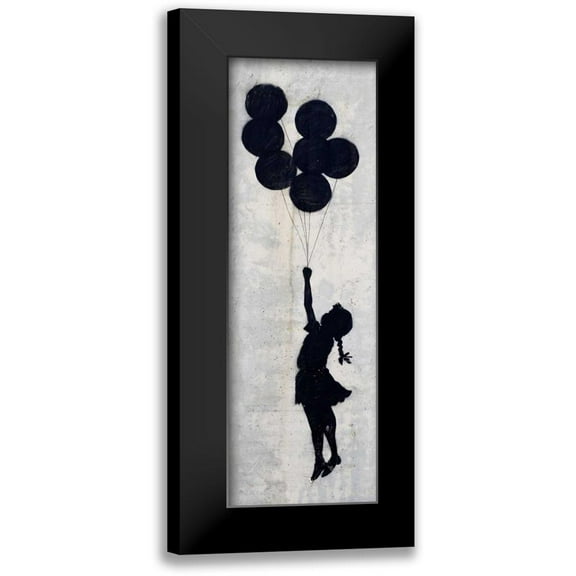 Anonymous (attributed to Banksy) 11x24 Black Modern Framed Museum Art Print Titled - West Bank Wall, Palestine (graffiti attributed to Banksy)