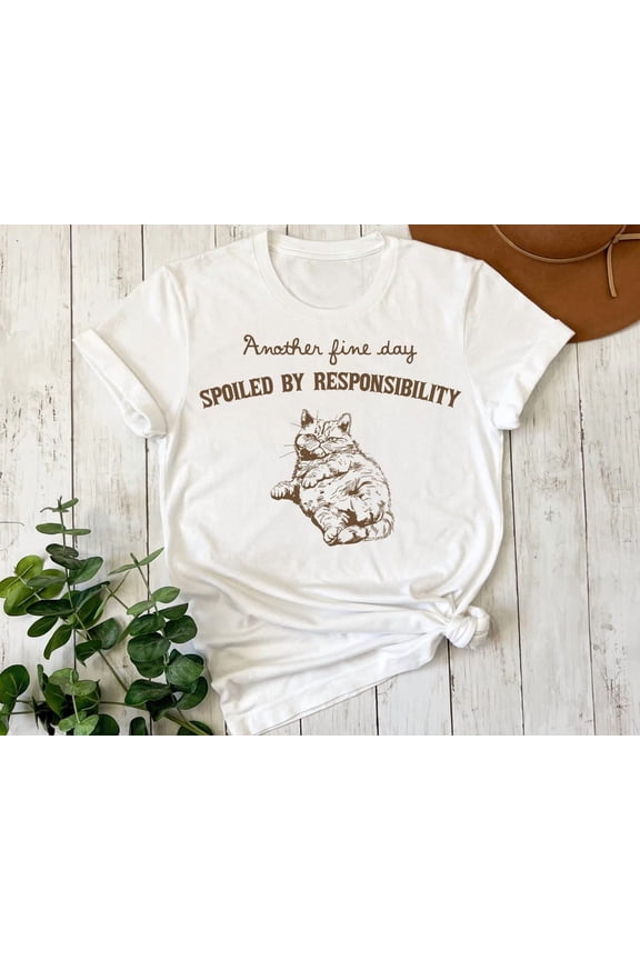 Another Fine Day Spoiled By Responsibility Vintage T Shirt, Cat Person , Cat Shirt, Cat Lover , Grumpy Cat Shirt All Size S-5XL