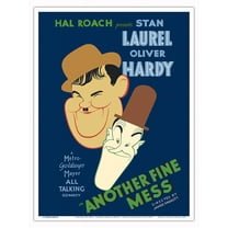 Another Fine Mess - Starring Laurel & Hardy - Vintage Film Movie Poster by Albert Hirschfeld c.1930 - Master Art Print (Unframed) 9in x 12in