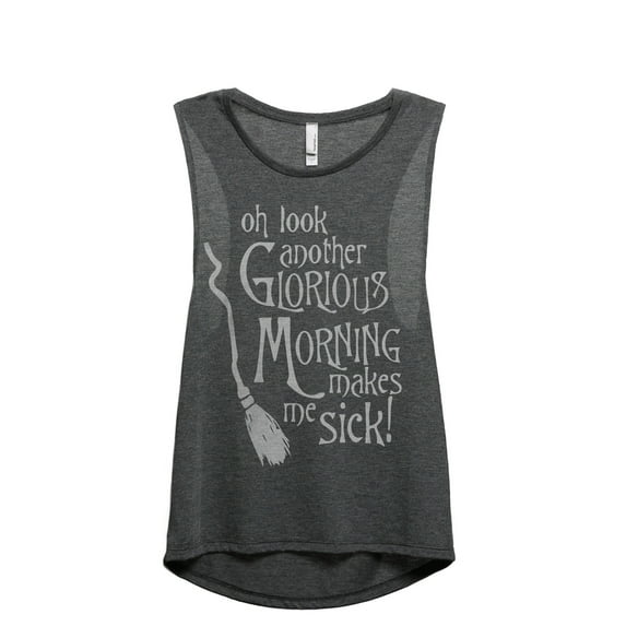 Another Glorious Morning Makes Me Sick Women's Fashion Sleeveless Muscle Workout Yoga Tank Top Charcoal Grey 2X-Large