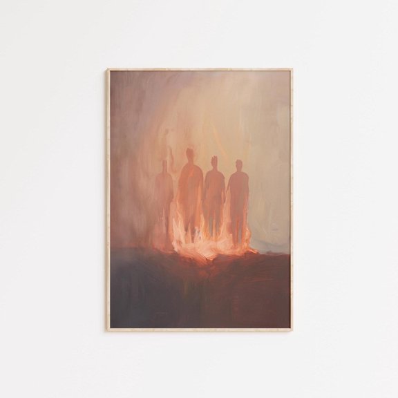 Another In The Fire Abstract Christian Home Wall Art Unframed Canvas 8x10in