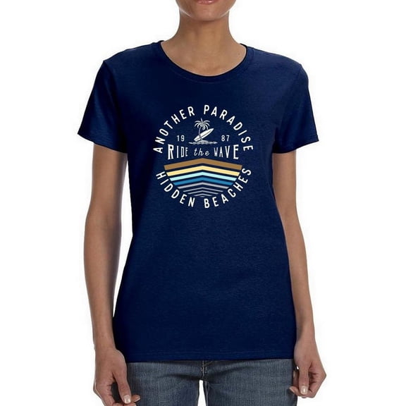 Another Paradse Hidden Beach Shaped T-Shirt Women -Image by Shutterstock, Female Medium