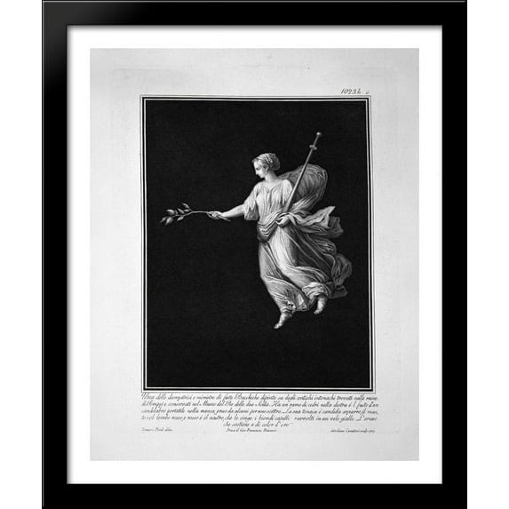 Another dancer, taken from a painting of ancient Pompeii 28x34 Large Black Wood Framed Print Art by Giovanni Battista Piranesi