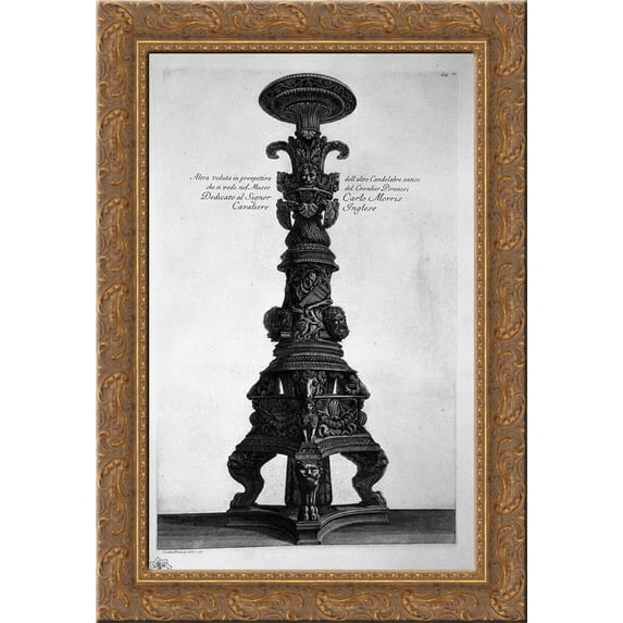Another view in perspective of the previous candlestick 20x24 Gold Ornate Wood Framed Canvas Art by Piranesi, Giovanni Battista