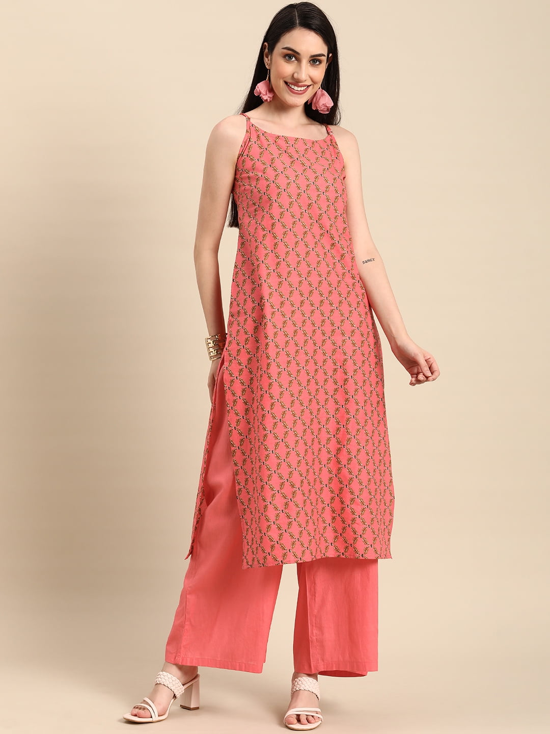 Buy KSUT Women Mustard Yellow & Rust Orange Handloom Ikat Yoke Design  Straight Kurta - Kurtas for Women 11531106 | Myntra