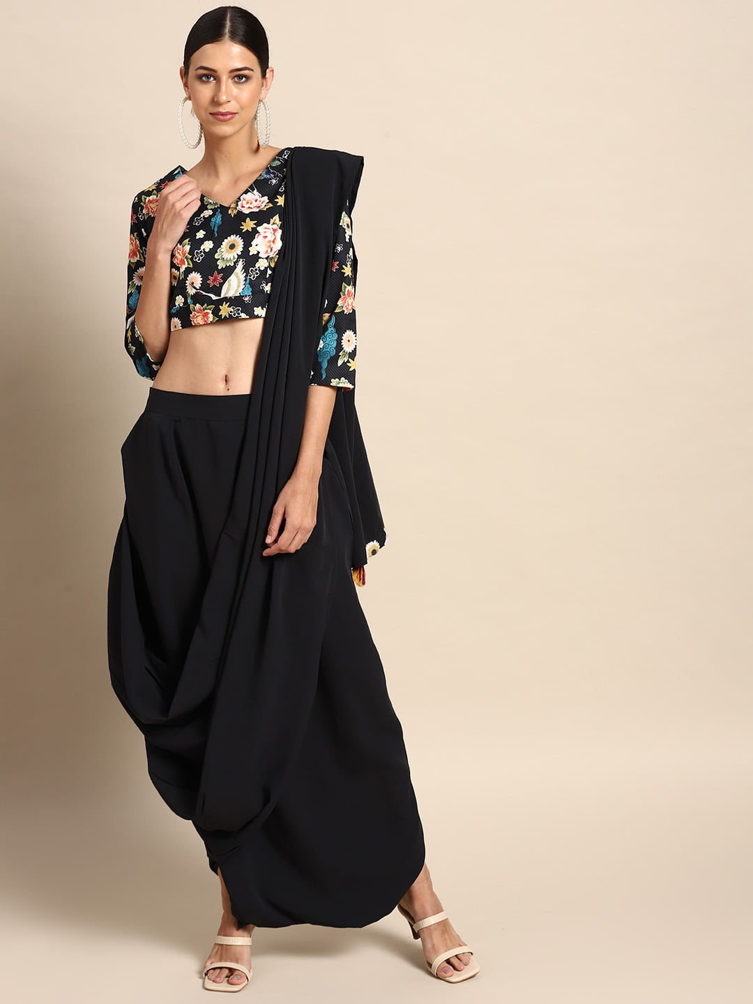 Beautiful Kurti with draped skirt. | Dhoti salwar suits, Clothes for women,  Draped skirt