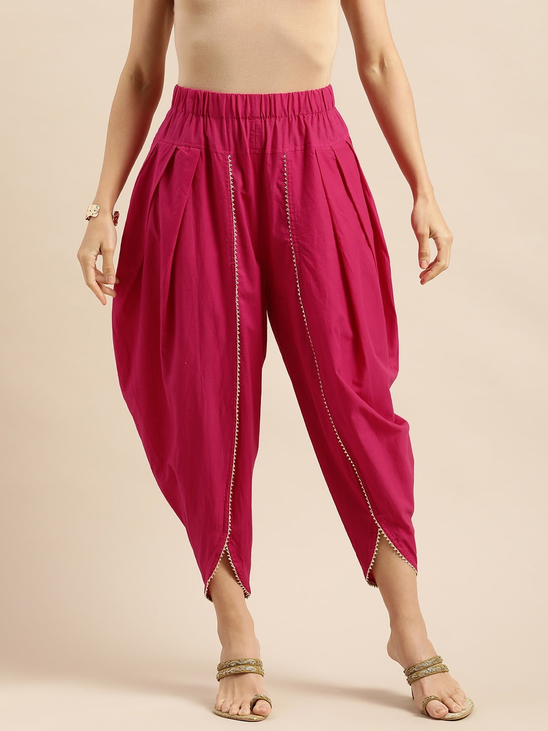 Buy Peach Cotton Silk Plain Dhoti Pant For Men by Aryavir Malhotra Online  at Aza Fashions.