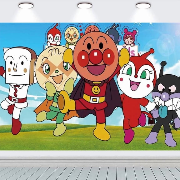 Anpanman Birthday Party Supplies Banner Backdrop Background Taspestry Poster Wall Decor