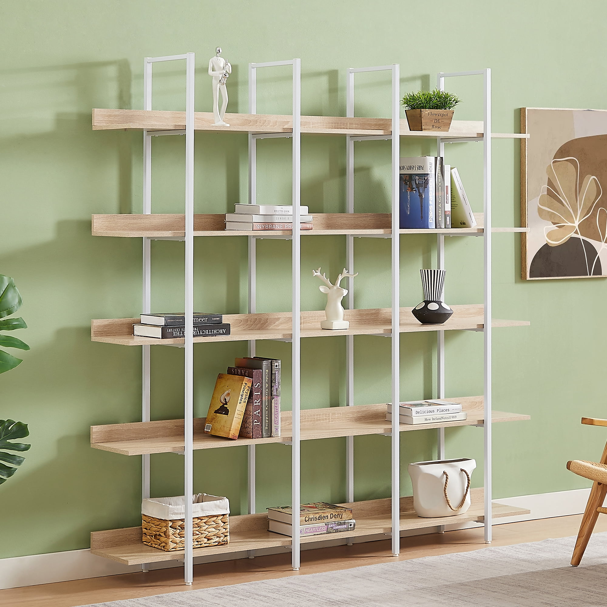 Open Rack Mdf Anpport 5 Tier Open Bookshelf, 71