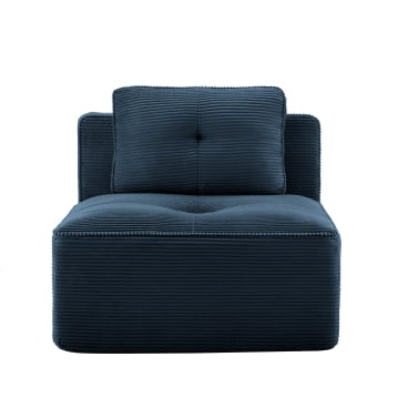 Anpport Armless Sofa with Pillow Corduroy, Modular Sectional Couch, for Small Living Room, Apartment-Blue