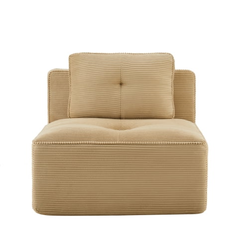 Anpport Armless Sofa with Pillow Corduroy, Modular Sectional Couch, for Small Living Room, Apartment-Camel