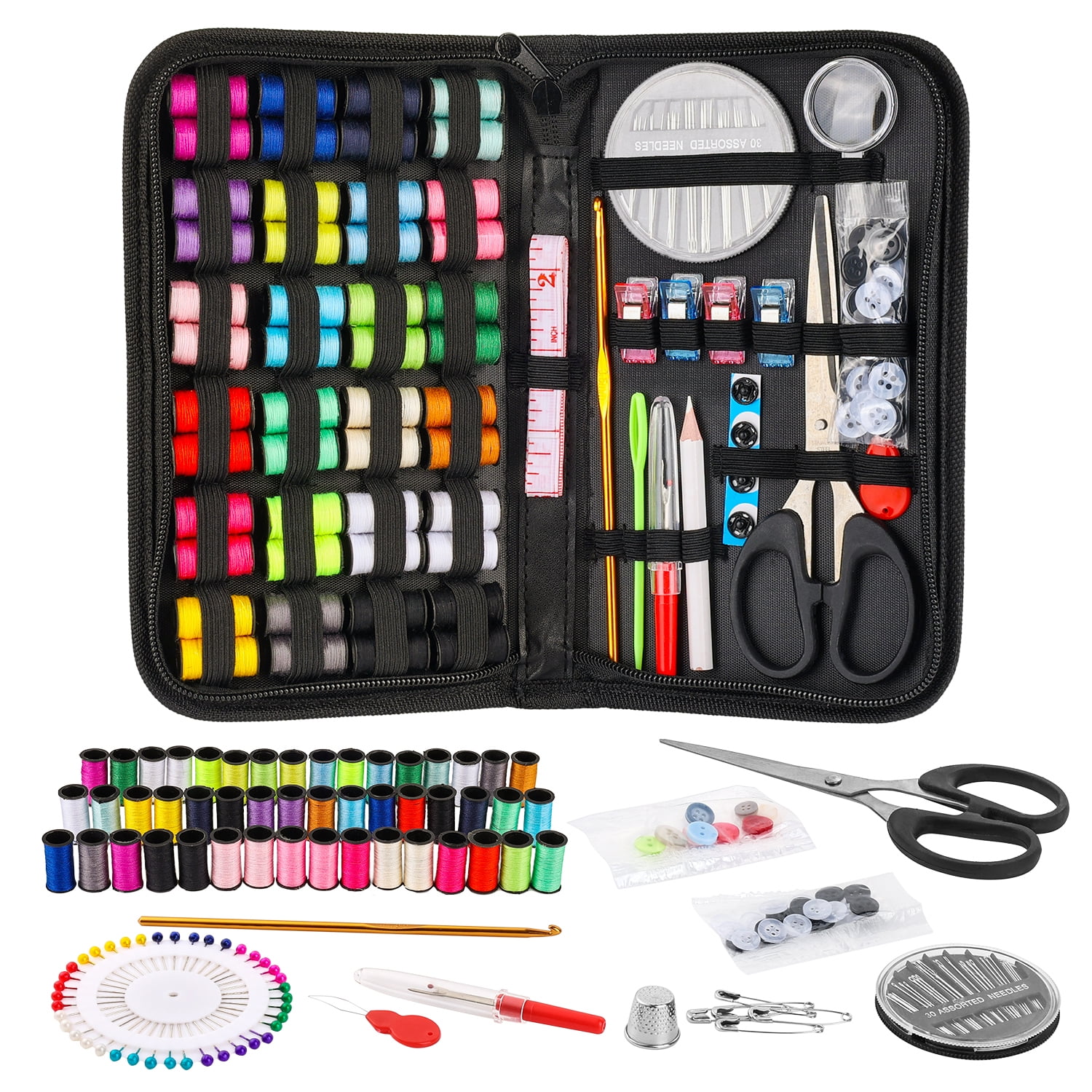 Anpro 172pcs Portable Travel Sewing Box Kit, Sew Set Needle and Thread, Multifunctional and Convenient Sewing Set for Home, Other