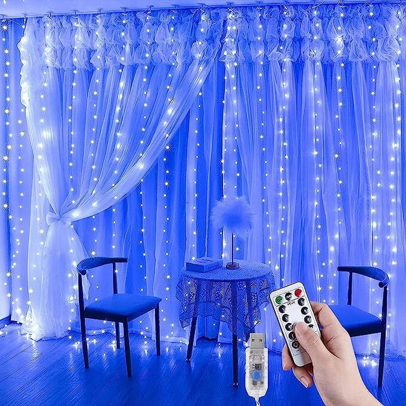 Anpro 300 LED Curtain String Light, 3X3 Meters Window Fairy String