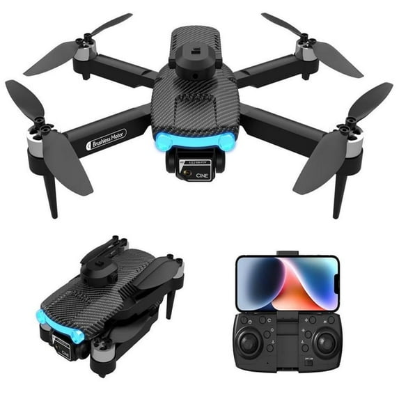 Anpro Drone with 4K Dual Camera for Adults & Kids, Foldable & Wifi FPV RC Quadcopter, Altitude Hold, Black
