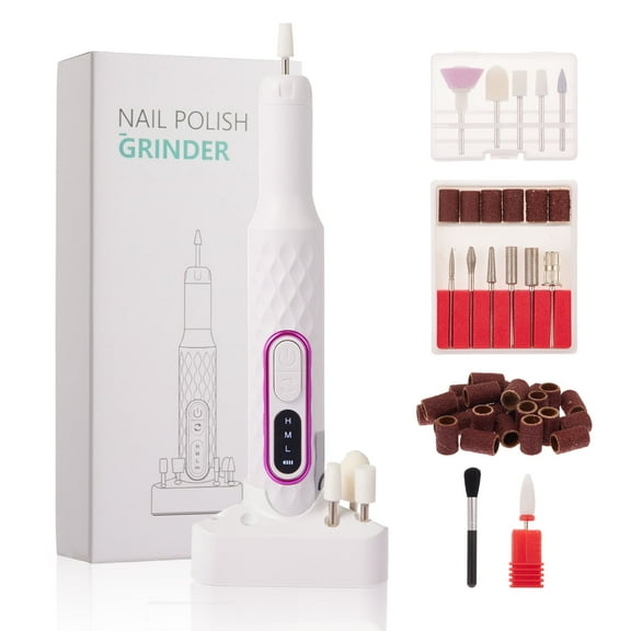 Anpro Electric Nail Drill Kit, Professional Cordless Nail File Manicure with 12 Drill Bits, Portable Manicure Pedicure Tool for Acrylic Gel Nails Polishing Removal