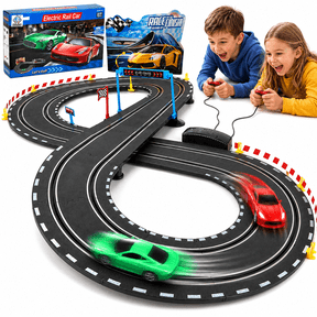 Anpro Slot Car Race Track Sets, 20ft Dual Race Car Track with 2 High-Speed Cars, 2 Electric Controller, Electric Slot Car Track Toy for Girls Boys Age 4-12