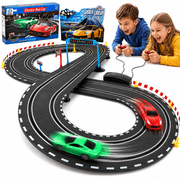 Anpro Slot Car Race Track Sets, 20ft Dual Race Car Track with 2 High-Speed Cars, 2 Electric Controller, Electric Slot Car Track Toy for Girls Boys Age 4-12