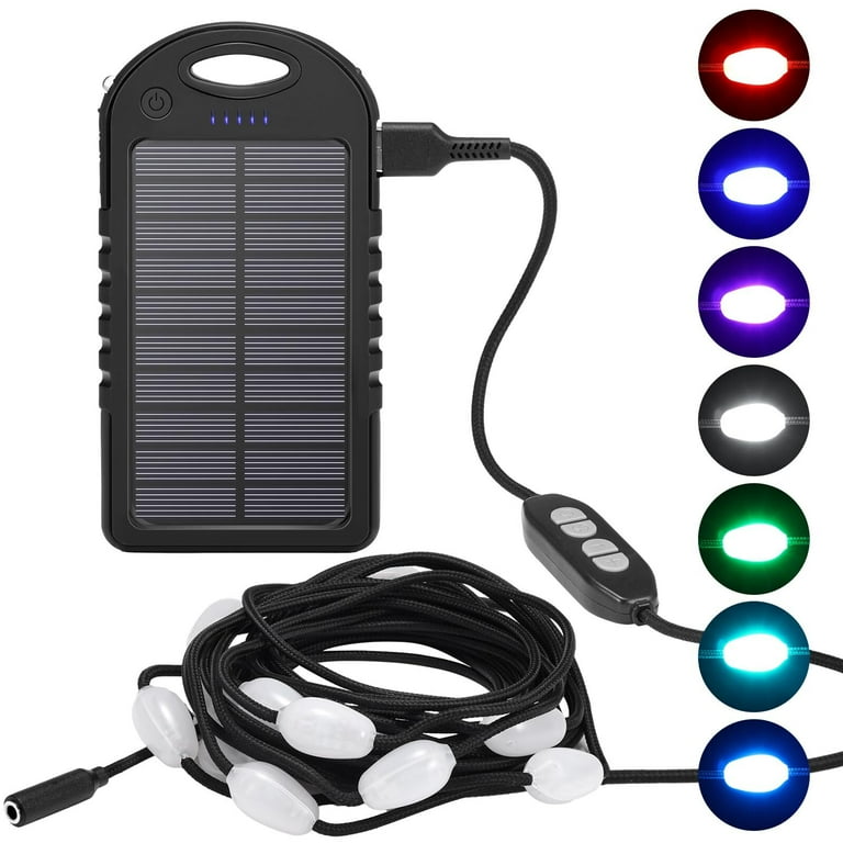 Anpro Solar Camping String Lights 20.5Ft Outdoor Solar Lights with 12LEDs 5 Modes 7 Light Colors Adjustable Brightness Rechargeable LED Camping Light for Outdoor Hiking Walmart
