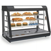Anpuce 35 Food Warmer Countertop Pizza Warmers 3-Tier Display Commercial Pastry Patty Warmer Case for Buffet Restaurant Heater Food Service, L35 x W19 x H25