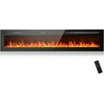 thumbnail image 1 of Anpuce 90 inch Ultra-Thin Electric Fireplace Recessed and Wall Mounted with Touch Screen Control Panel/Remote Control/App Control, Realistic 5 Flame - Crystal, 1 of 10