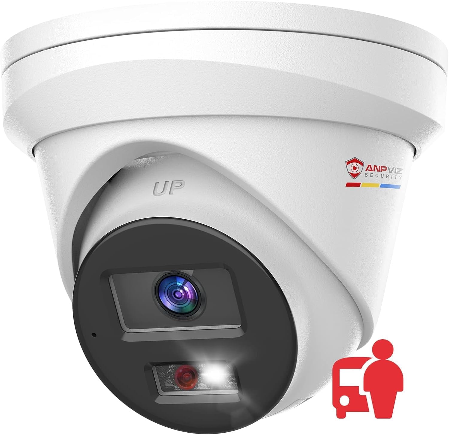Anpviz 12MP PoE IP Camera Outdoor, 4096x3072@10fps, 134° Wide Angle(4:3), Color Night Vision, Human Vehicle Detection, Turret Metal Wired Security Camera with Audio, 2.8mm Lens, IP67, IPC-D3012WD-SL