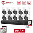 thumbnail image 1 of Anpviz 16CH PoE Turret Security Camera System with AI Human/Vehicle Detection,10pcs 8MP PoE Cameras with Mic, Smart Dual Light Color Night Vision, 4K 16CH NVR with 4TB HDD for 24/7 Recording, 1 of 8
