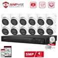 thumbnail image 1 of Anpviz 16CH PoE Turret Security Camera System with AI Human/Vehicle Detection,12pcs 5MP PoE Cameras with Mic, Smart Dual Light Color Night Vision, 4K 16CH NVR with 2TB HDD for 24/7 Recording, 1 of 8