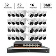 Anpviz 32CH 4K 8MP PoE Home Security Camera System, H.265+ NVR AI CCTV System and 32PCS 8MP Weatherproof Surveillance Turret Camera Outdoor, Remote Access, Motion Detection (With 8TB HDD)