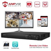Anpviz 4K 16CH PoE Network Video Recorder NVR, Embedded Plug & Play for 24/7 Video Recording, HDMI/VGA Simultaneous Output