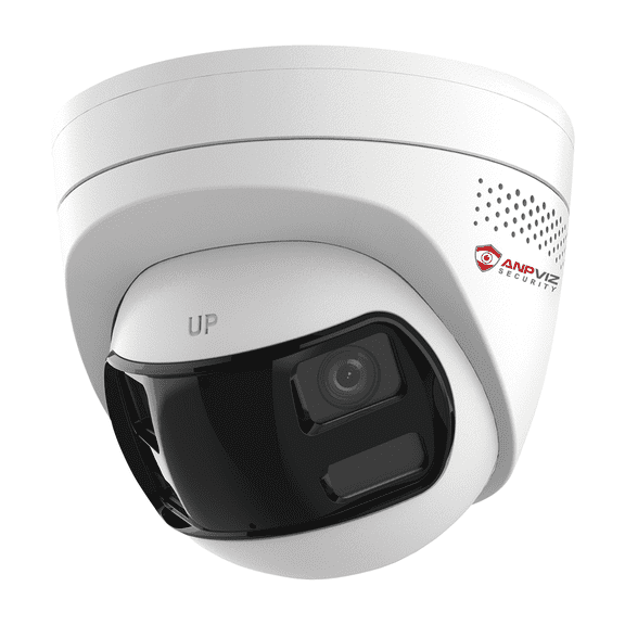 Anpviz 4K 8MP Dual-Lens PoE Security Camera, 180 Panoramic Outdoor IP Camera, Color Night Vision, Two-Way Audio, Strobe Light & Siren, IP67, MicroSD Slot