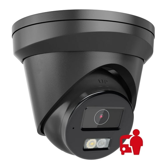 Anpviz 4K PoE IP Camera Outdoor, 8MP Smart Dual Light Turret Camera, Human/Vehicle Detection, 2.8mm Lens, Hybrid Color Night Vision, Full Metal Housing, Built-in Mic, IP67 Waterproof Black