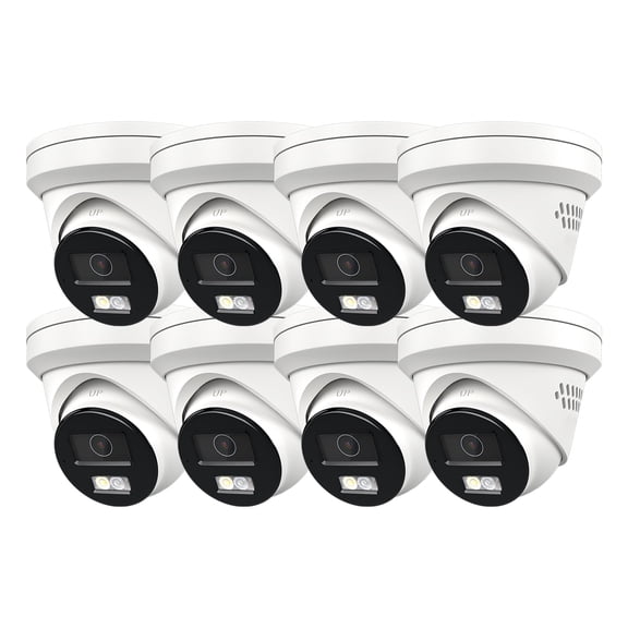 Anpviz 5MP IP PoE Camera,Active Deterrence Turret IP Security Camera outdoor, 2-Way Audio, Human/Vehicle Detection, Smart Color Night Vision,IP67 Waterproof, 2.8mm 98ft Full Metal (8PC)