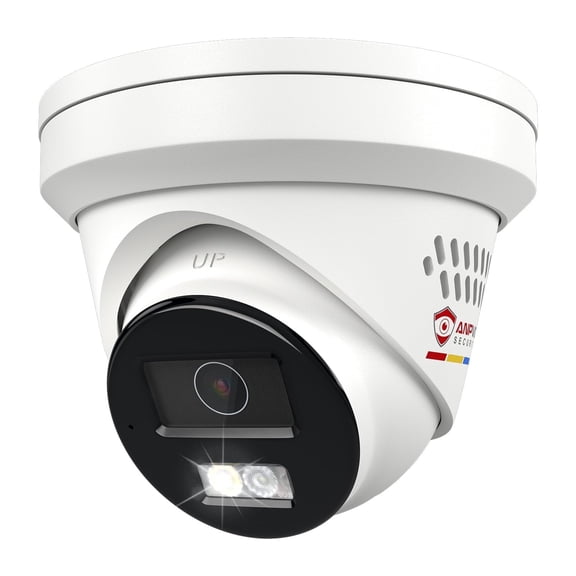 Anpviz 5MP IP PoE Camera,Active Deterrence Turret IP Security Camera Outdoor, 2-Way Audio, Human/Vehicle Detection, Smart Color Night Vision,IP67 Waterproof, 2.8mm Lens