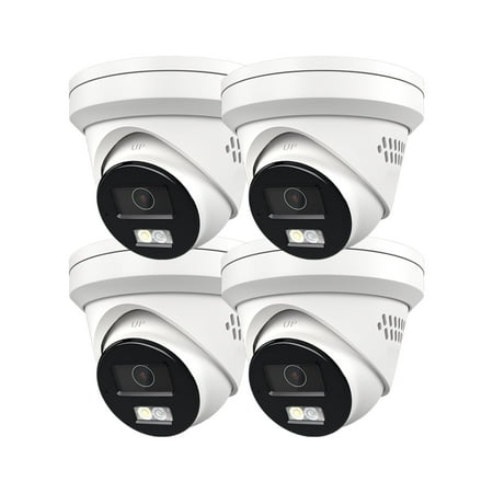 Anpviz 5MP IP PoE Camera,Active Deterrence Turret IP Security Camera outdoor, 2-Way Audio, Human/Vehicle Detection, Smart Color Night Vision,IP67 Waterproof, 2.8mm Lens(4PC)