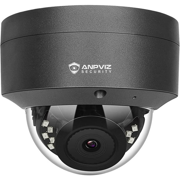 Anpviz 5MP PoE Camera, Outdoor Vandal Dome Security PoE IP Camera with Audio, 98ft Night Vision, H.265, 24/7 Recording Waterproof IP66 Indoor, Wide Angle 2.8mm (Grey), NDAA Compliant