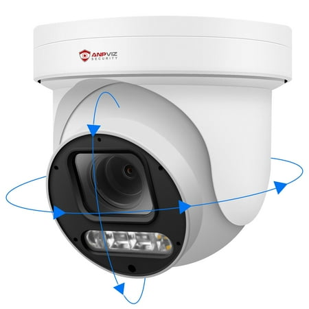 Anpviz 6MP PoE PTZ Camera Outdoor, 5X Optical Zoom 2.7~13.5mm Lens, Pan Tilt Zoom IP Security Camera with Human Vehicle Detection, Spotlight&Sound Alarm, SD Card Slot, IP66, NDAA Compliant