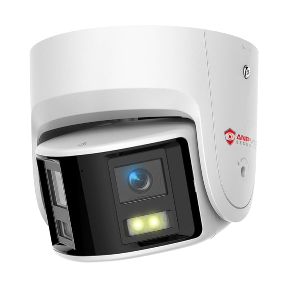 Anpviz 8MP PoE Dual-Lens Turret Security Camera with 180° Panoramic View, Night Vision, Color Night, Tracking, 24/7 Recording
