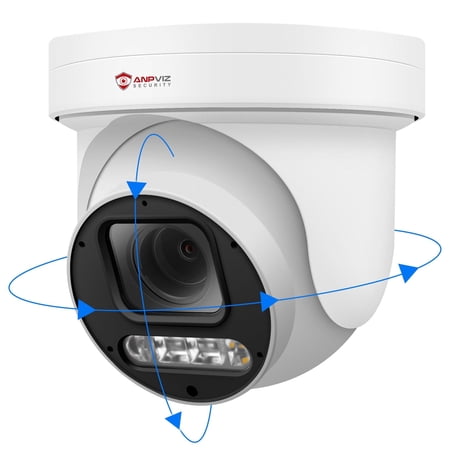Anpviz 8MP PoE PTZ Camera Outdoor, 5X Optical Zoom 2.7~13.5mm Lens, Pan Tilt Zoom IP Security Camera with AI Human Vehicle Detection, Spotlight&Sound Alarm, 2 Way Talk, SD Card Slot, IP66 Waterproof