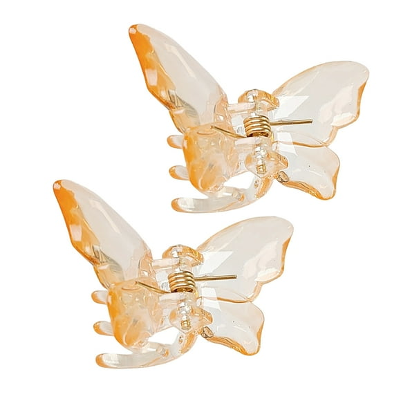 Anqbci 2Pcs Girls Hair Claw Transparent Butterflies Shape Hair Pin Braided Hair Mini Hairpin Clear Mini Braiding Clip Headwear Hair Accessories
